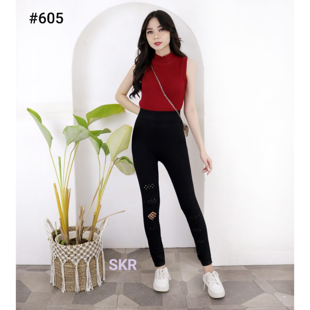 Jual CELANA LEGING WANITA SOBEK JALA-JALA / LEGGING JALA HIGHWAIST ...