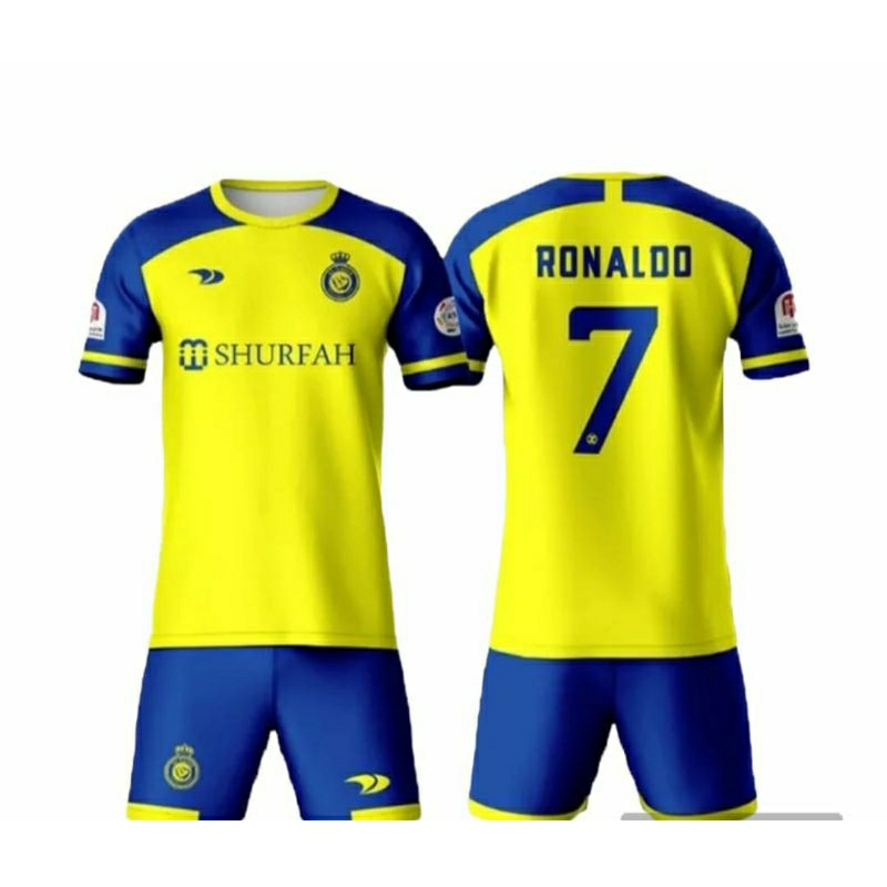 Jual Jersey Kaos Bola Anak Cristiano Ronaldo Cr7 Al Nassr Home Terbaru 2023 Shopee Indonesia