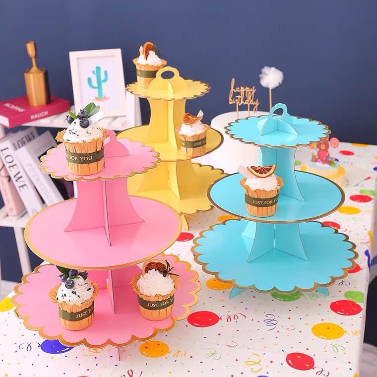 Jual Cake Stand POLOS List Gold / 3 Tier Cupcake Stand / standing cake ...