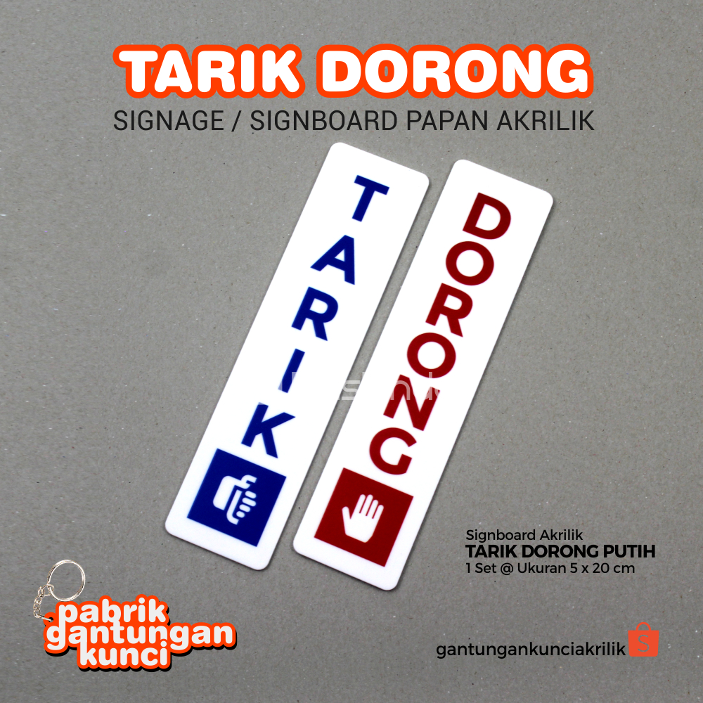 Jual Dorong Tarik Signboard Papan Akrilik Acrylic Pintu Push Pull