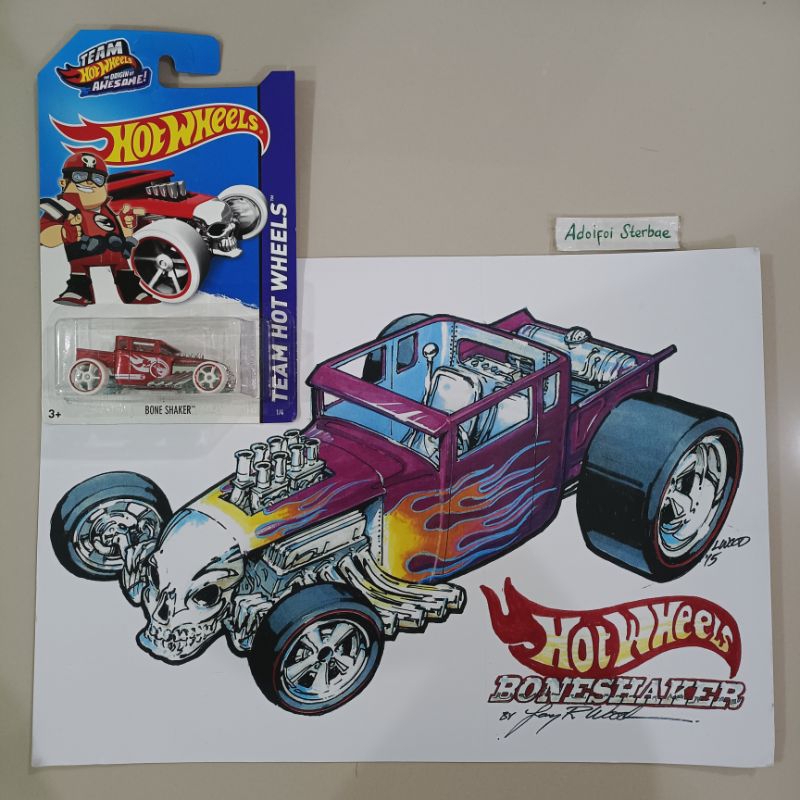 Jual Paket Team Hotwheels Hot Wheels Poster Bone Shaker Ban Roda Putih