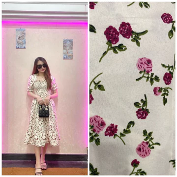 RD FASHION SMOCKED DRESS Gaun Musim Panas Kasual Baru Lengan Pendek Smocked Dress Lipit Bunga
