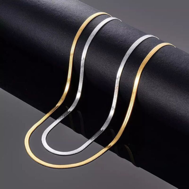 Jual KALUNG TITANIUM PRIA WARNA EMAS GOLD MODEL PLAT | Shopee Indonesia