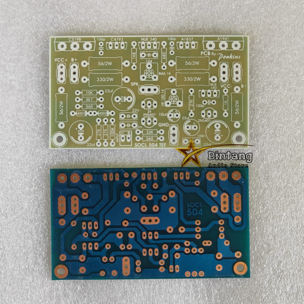 Jual PCB Power Socl 504 TEF BIAS SERVO Bahan Fiber FR4 Fiberglass