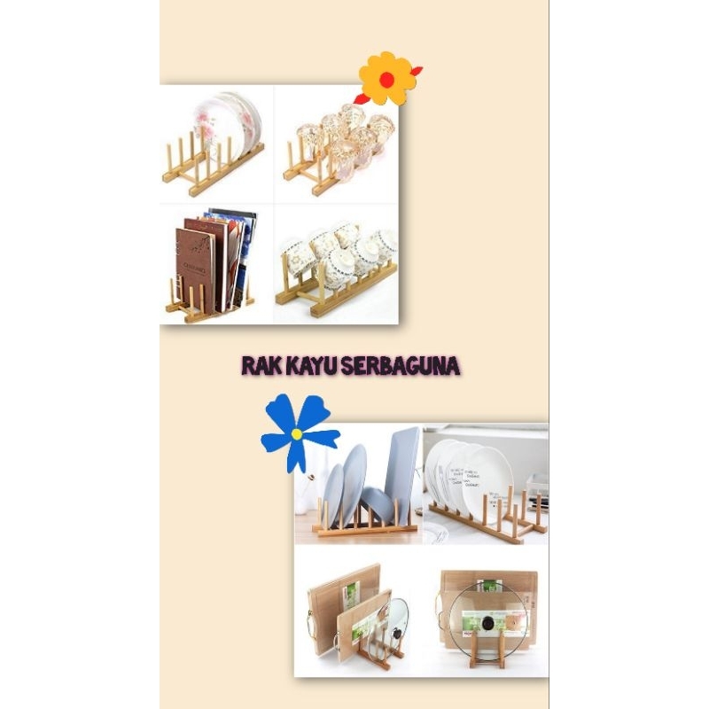 Jual Rak kayu rak piring rak buku serbaguna simple | Shopee Indonesia