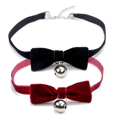 Jual kalung CHOKER VELVET PITA LONCENG bell jepang korea ribbon cosplay ...