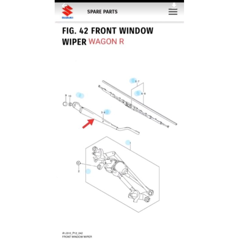 Jual Wiper Arm Gagang Wiper Depan Karimun Wagon R Original Hrg 1 PC ...