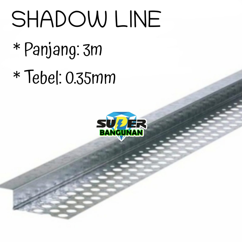 Jual Shadow Line Corner Bead Gypsum 3 meter / Tali Air Gipsum Shopee