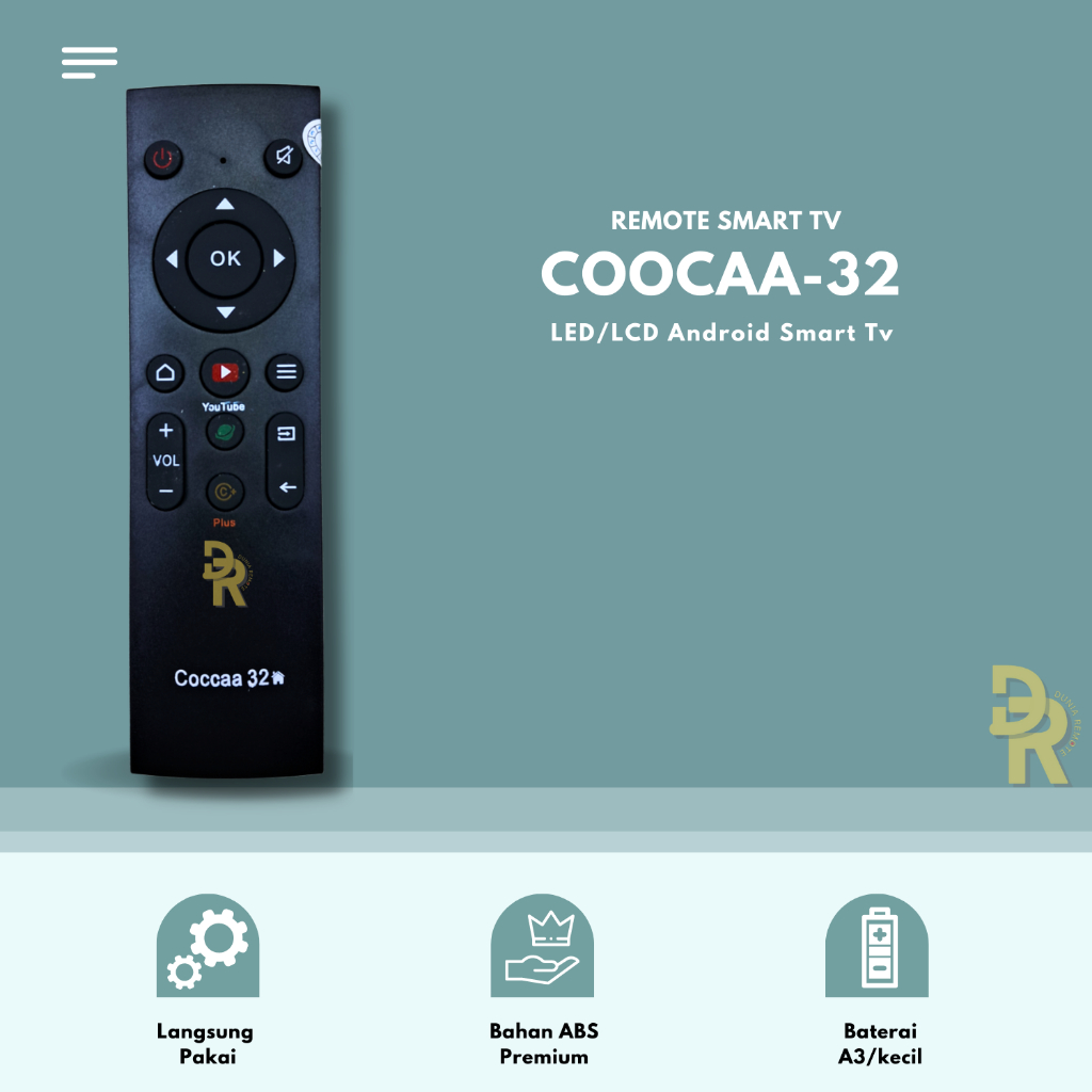 Jual Remot Remote Coocaa 32 TV LCD LED Android Digital Smart TV Tombol Youtube 32S3U 32K5C