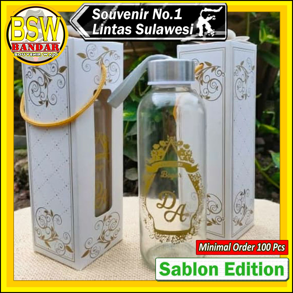 Jual Min Order Pcs Sablon Souvenir Botol Bening Tumbler Kemas