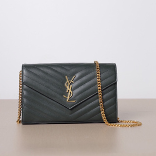 YSL WOC 22.5cm in Dark Beige Caviar Leather GHW