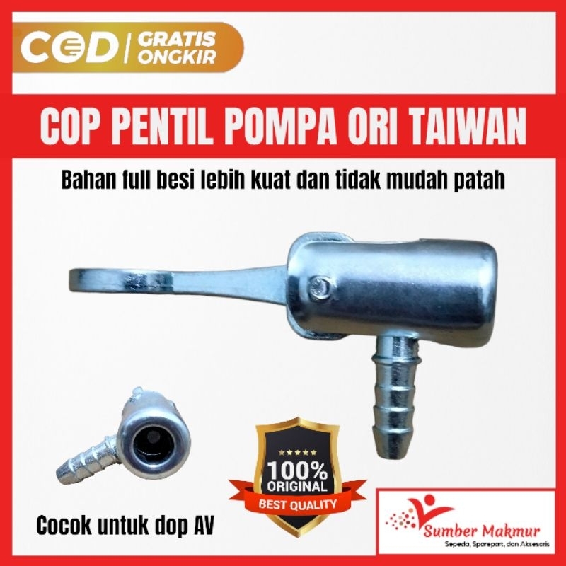 Jual Pucukan Cop Pentil Pompa Angin Sepeda dan Motor Full Besi Lubang ...