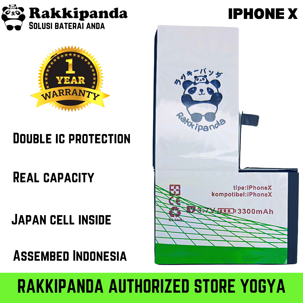Jual Baterai Batrai Batre Battery Rakkipanda for Iphone Ip X | Shopee ...