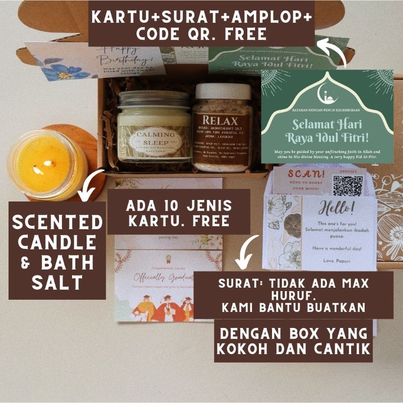 Jual HAMPERS Paket ME TIME (Scented Candle + Bath Salt) HAMPERS LILIN