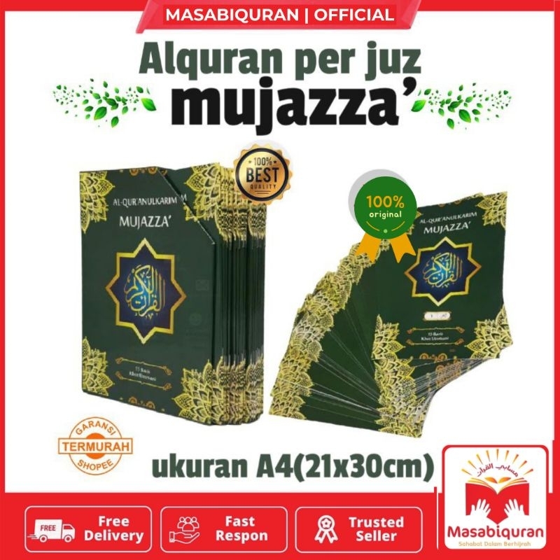 Jual Alquran Samsia Besar Per Juz Mujazza A4 Cover Box Non Terjemahan