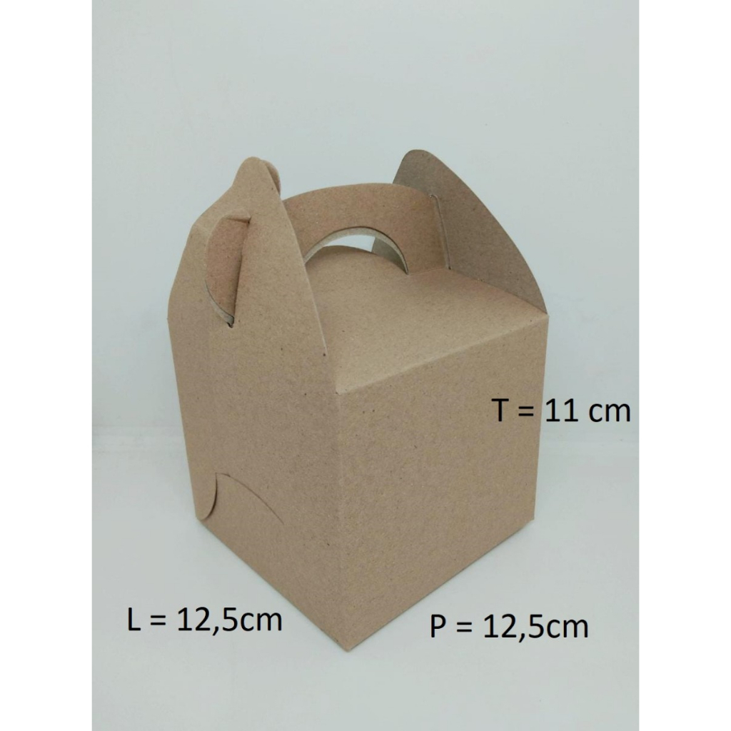 Jual 10PCS KOTAK TENTENG GABLE BOX KRAFT 12,5X12,5X11 CM NON LAMINASI ...