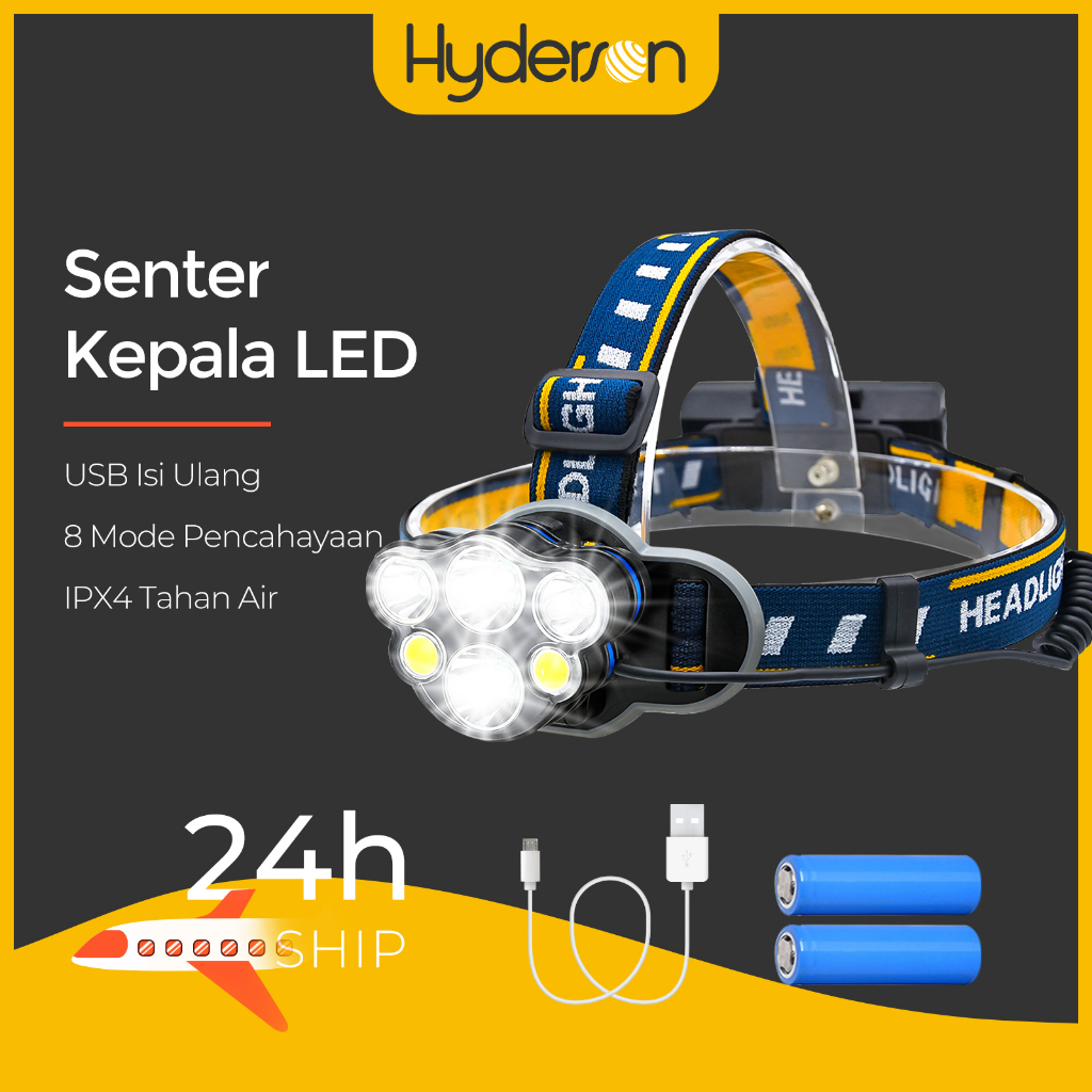 Jual Senter Kepala Led Isi Ulang Lm Headlamp Terang Dengan Led Mode Cahaya Senter Tahan