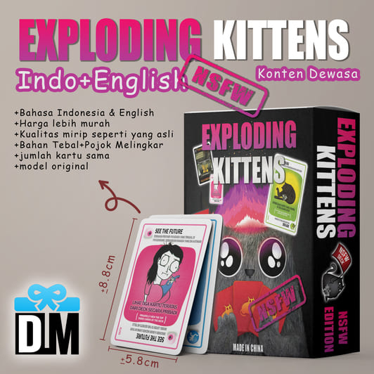 Jual Kartu Mainan Keluarga Exploding Kitten Cat Defuse Shuffle Kucing