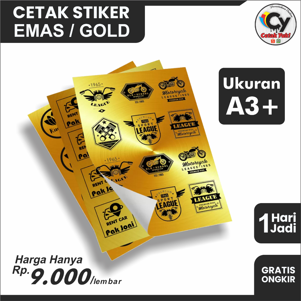 Jual Cetak / Print Stiker Gold | Cetak / Print Stiker Gold | Tanpa ...
