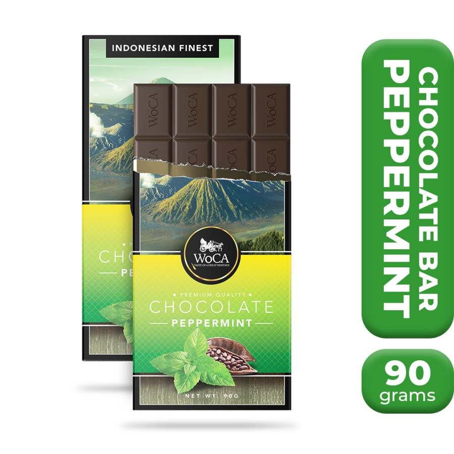 Jual HS WoCA Premium Chocolate Bar - Cokelat Batang Rasa Mint - 90 gram ...