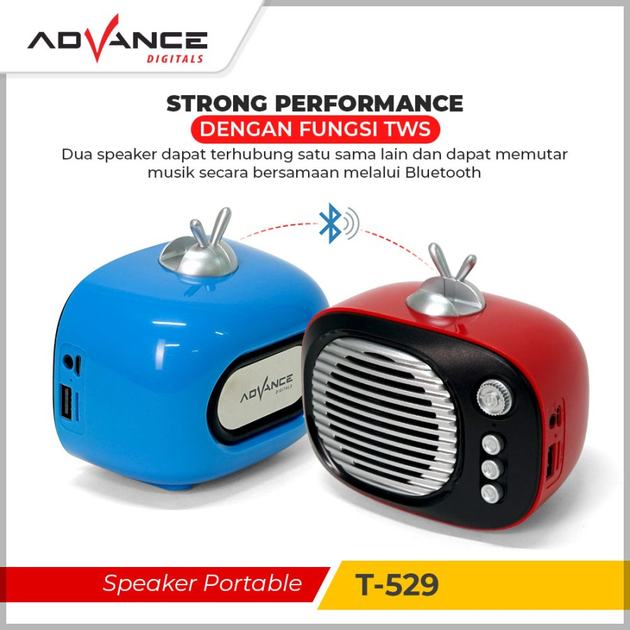 Jual Speaker Advance T529 TWS Advance Retro Desain Portable Wireless ...