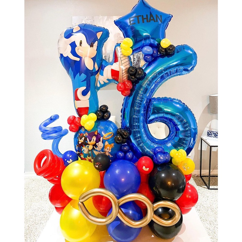 Jual Paket Balon Angka Jumbo Cm Sonic Diy Standing Balon Sonic