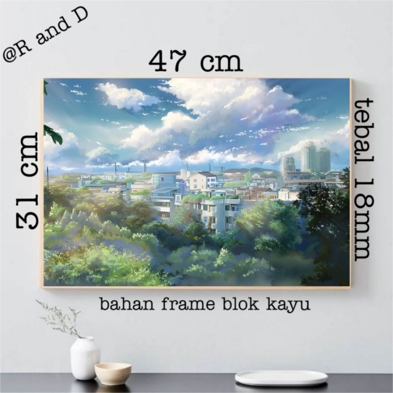 Jual Hiasan Dinding Lukisa Digital Ukuran 47x31 Lukisa Bunga Ukuran