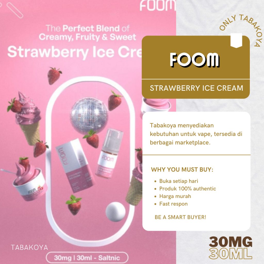 Jual FOOM STRAWBERRY ICE CREAM LIQUID 30ML BY FOOMLAB Shopee Indonesia