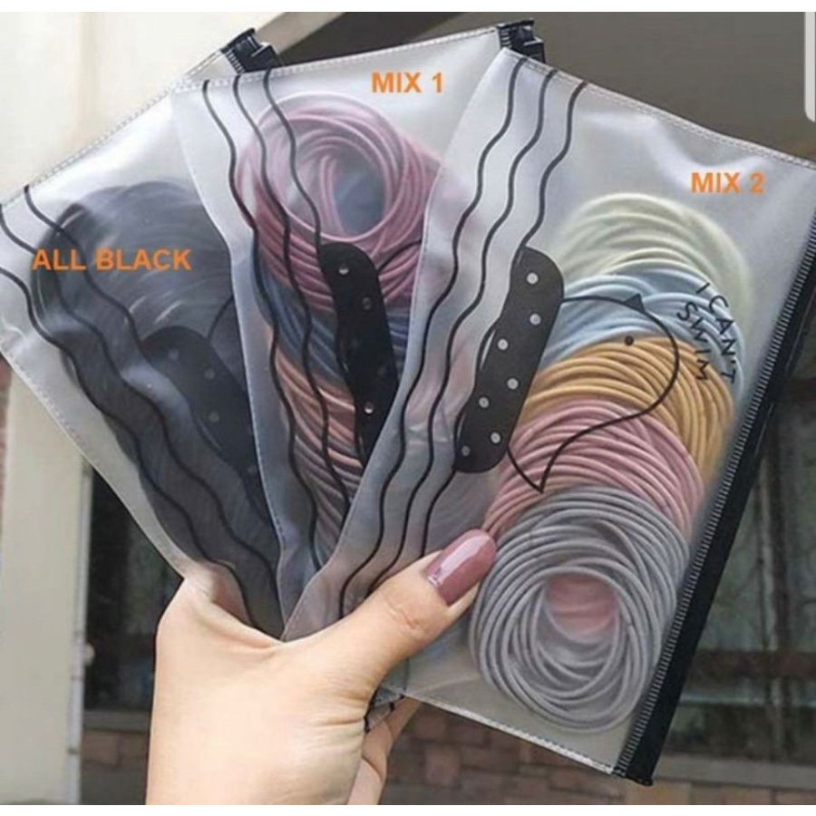 Jual IKAT RAMBUT KARET KUNCIRAN ELASTIS WARNA POLOS IKATAN RAMBUT KOREA ...