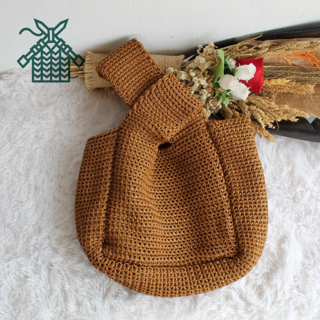Jual tas hamper knot bag rajut / tas rajut unik ala jepang | Shopee