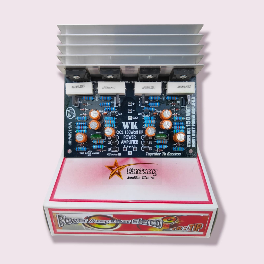 Jual Driver Power Amplifier Stereo OCL 150w 150 watt lengkap TIP final