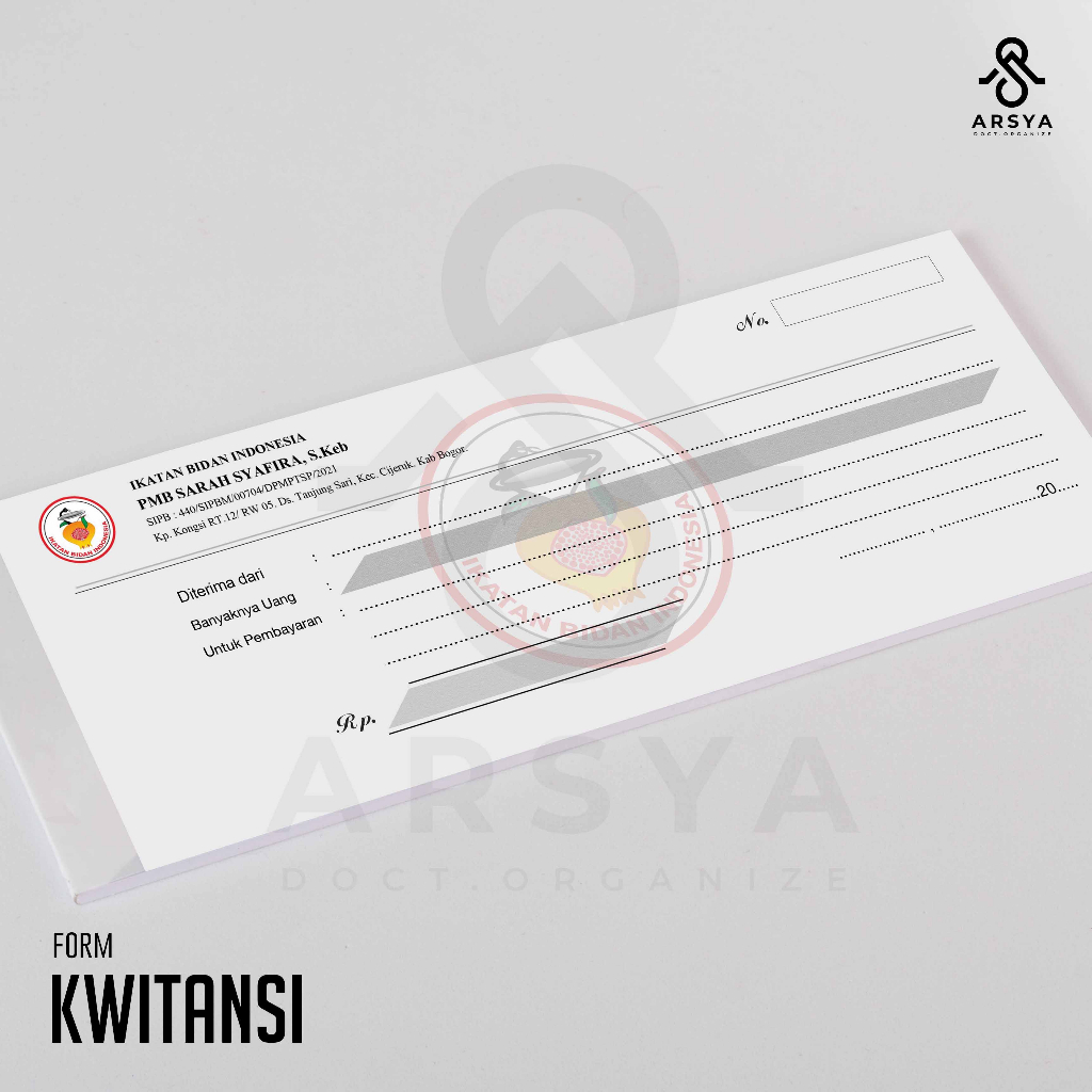 Jual Kwitansi Klinik | Klinik Kebidanan | Kwitansi Costum Name