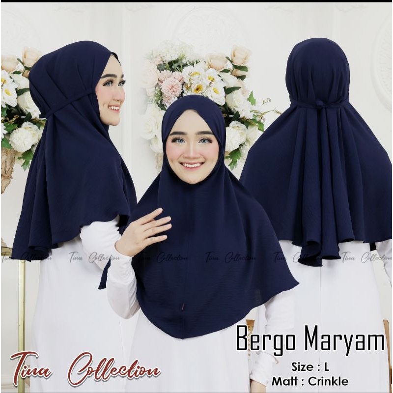 Hijab Instan Bergo maryam Crinkle airflow premium Jilbab Crinkle Airflow L