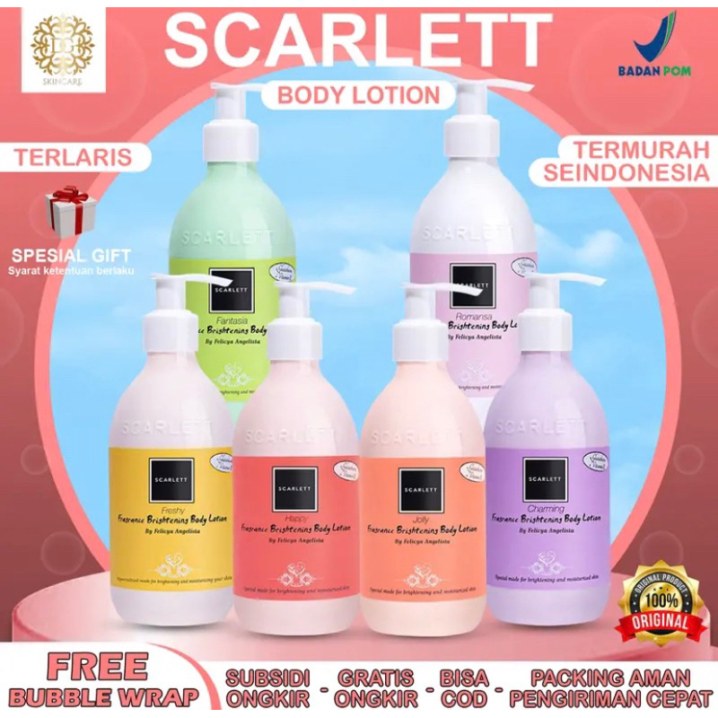 Jual scarlett jolly joli whitening lotion scarlet happy body cream ...