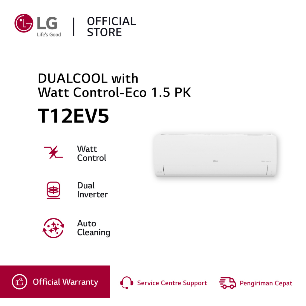 Jual Lg Ac Dual Cool With Watt Control Eco 15 Pk T12ev5 Shopee Indonesia 6403