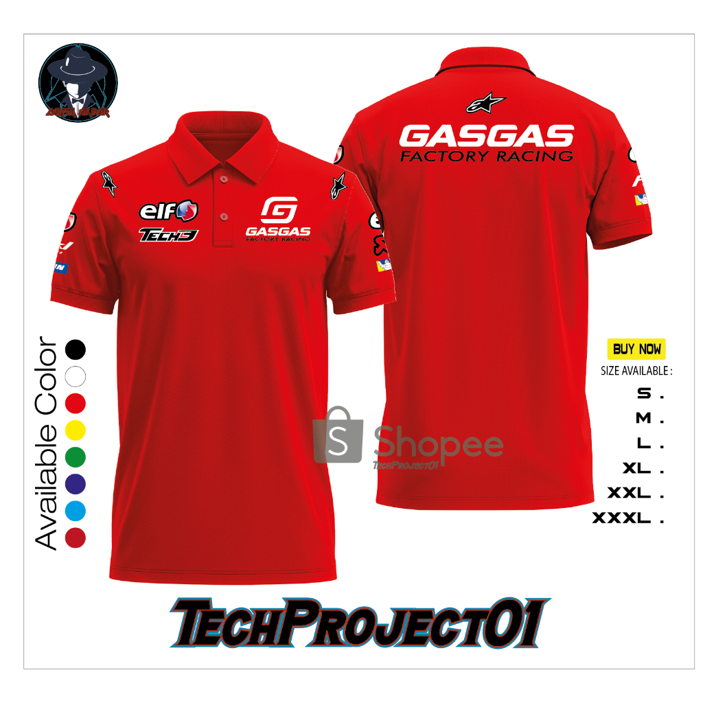 Jual New Polo Shirt Polo GasGas Factory Racing Team Tech3 Racing MotoGP ...