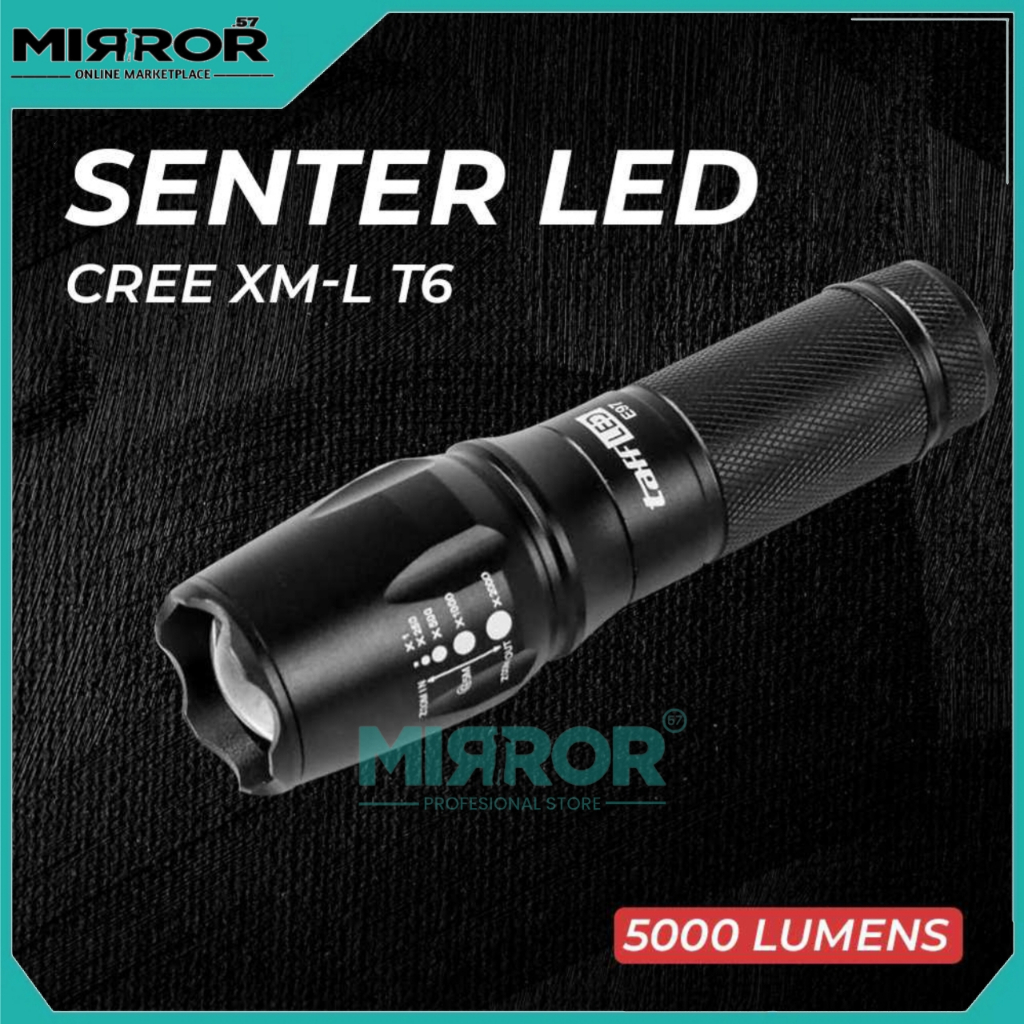 Jual Senter LED Cree XM-L T6 26650 5000 Lumens 5 Mode Lighting with ...