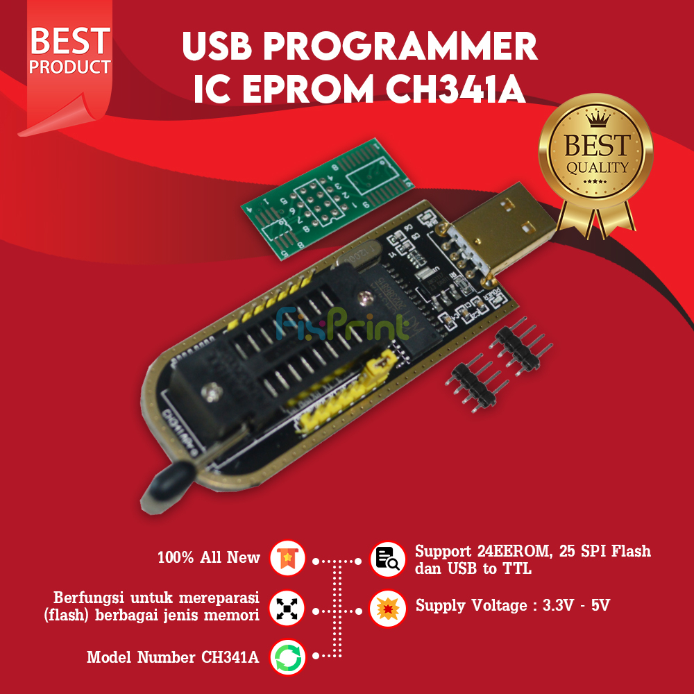 Jual USB Programmer IC Eprom CH341A Module Flash Program BIOS Eeprom 24 ...