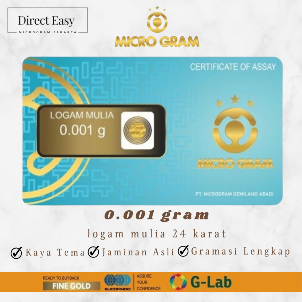 Jual EMAS MINI MICROGRAM 0.001 Gram LOGAM MULIA 24KARAT DIJAMIN ASLI ...