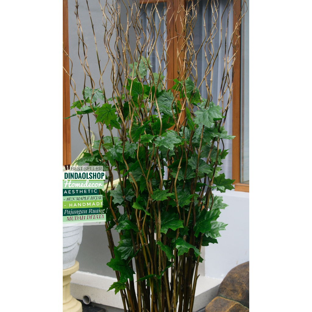 Jual Dekorasi bambu ulir hias 10 Btg Bambu Ulir Natural Maple Hijau ...