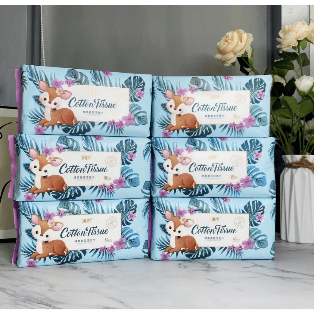 Jual Cotton Tissue 60 Lembar / Tissu Handuk / Handuk Muka Sekali Pakai ...