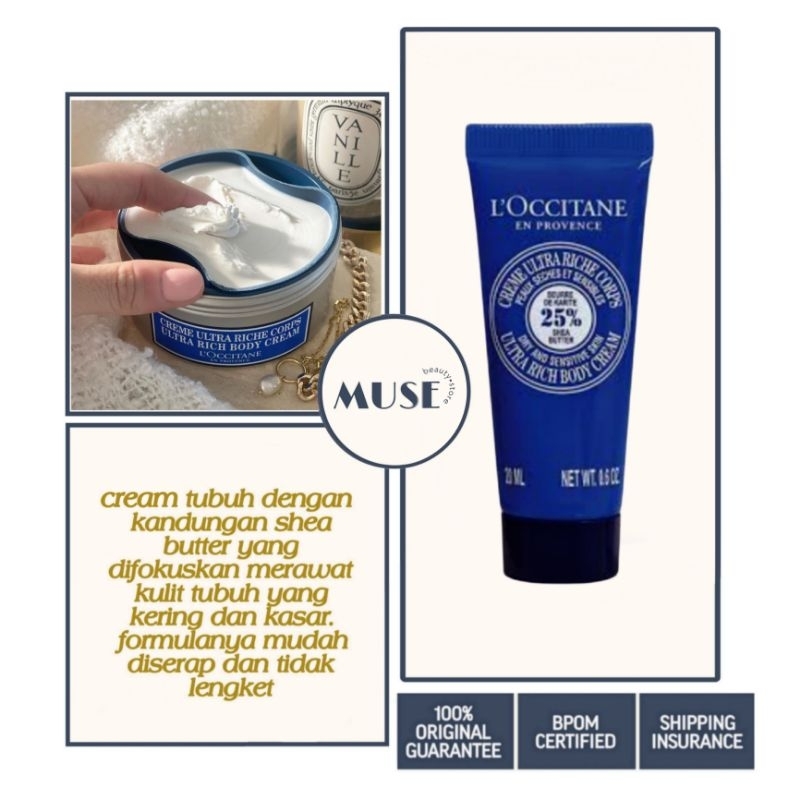 Jual Loccitane Shea Butter Ultra Rich Body Cream 20ml Shopee Indonesia