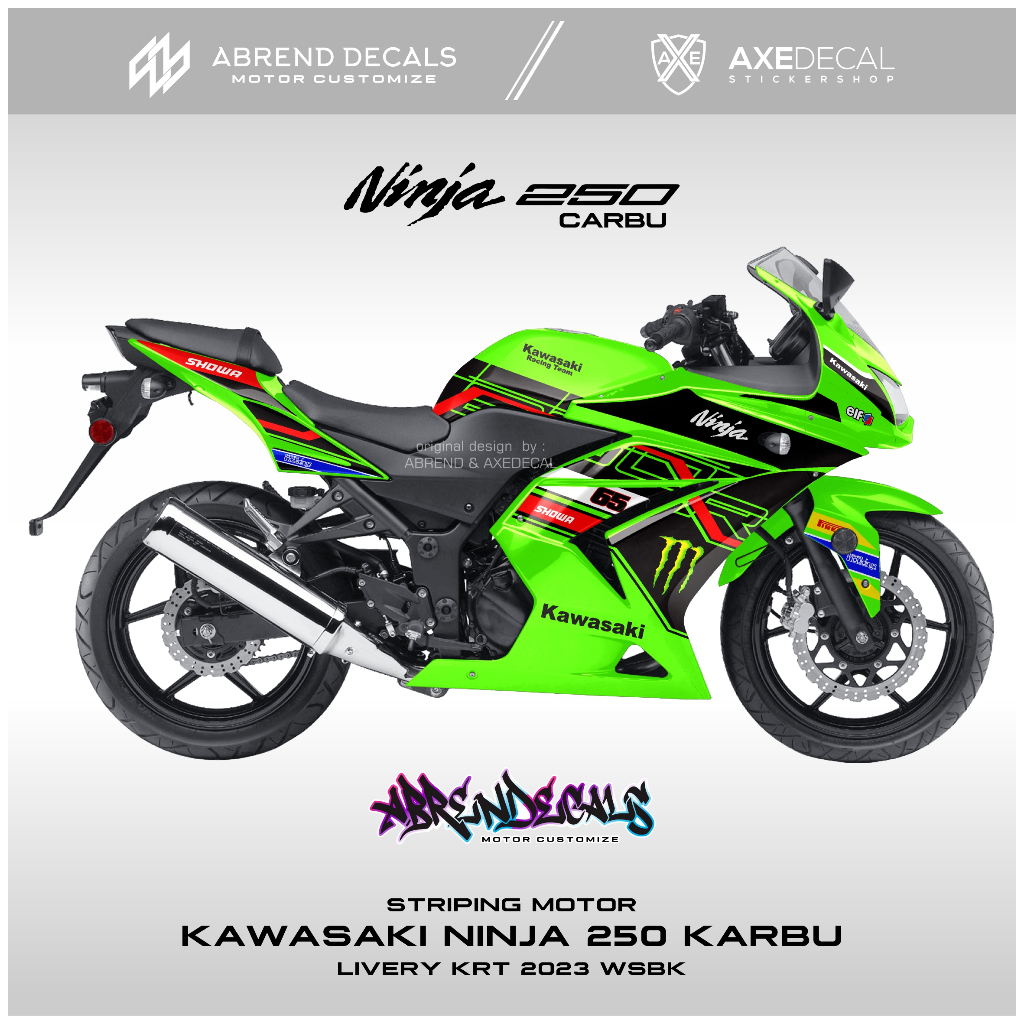 Jual Striping Ninja Karbu Livery KRT 2023 WSBK Racing / Stiker Motor ...