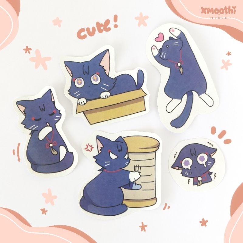 Jual SCARA MEOW - GENSHIN IMPACT DECO STICKERS - FANMADE STICKER by ...