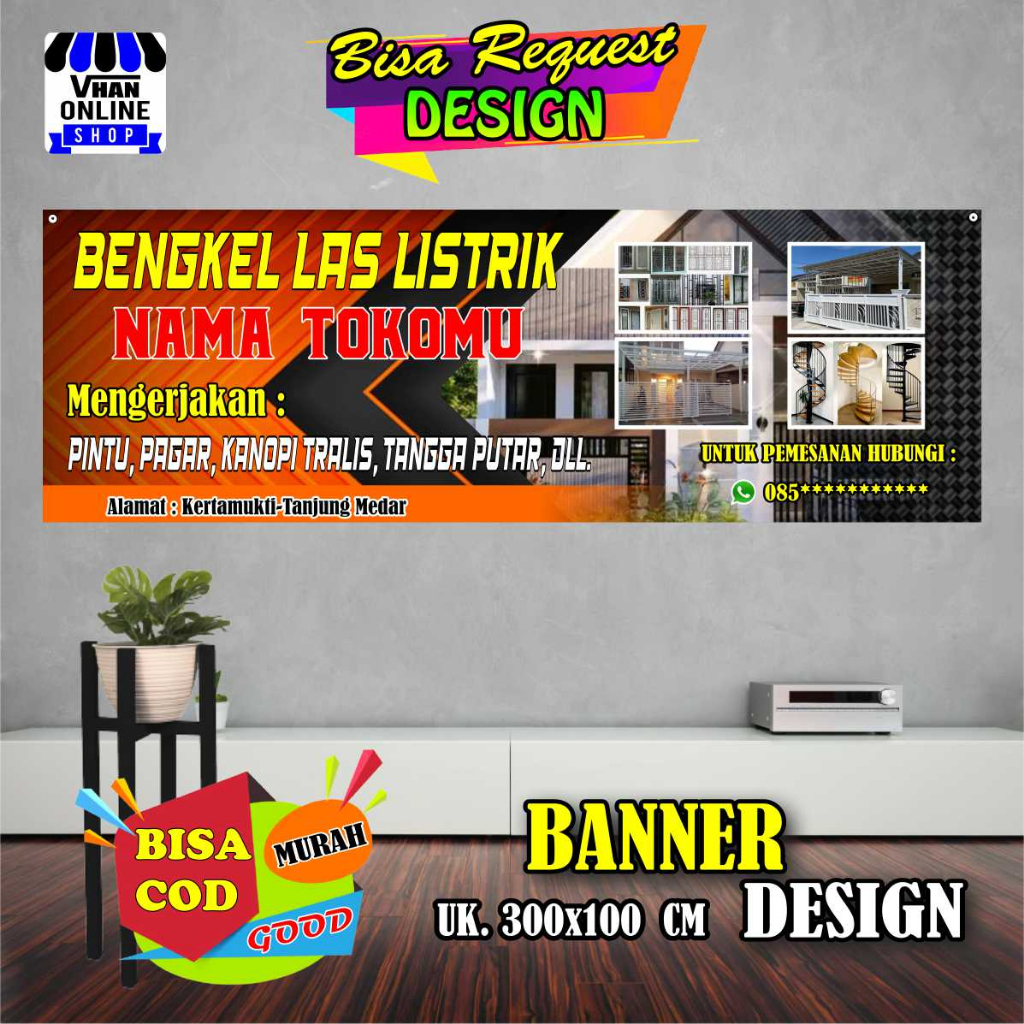 Jual Spanduk Banner Bengkel Las Listrik, Jasa Las, Keren Murah B ...