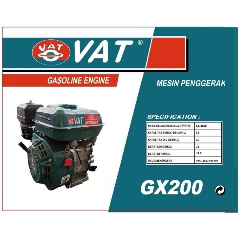 Jual Mesin Penggerak Vat Gx200 Putaran Cepat Dan Lambat Gx 200 Putaran Cepat 3600 Rpm