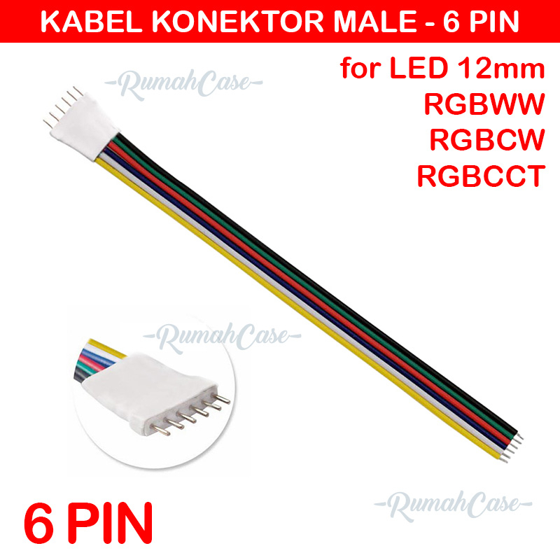 Jual Kabel Soket 6 Pin Male Smart LED strip konektor Fantech BARDI 6pin ...