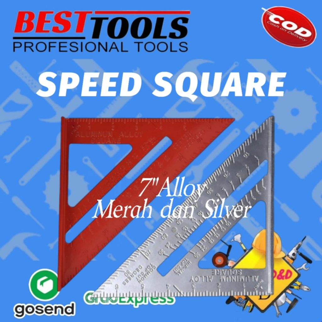 Jual Penggaris Segitiga Speed Square 7 Inch Alumunium Woodworking 2