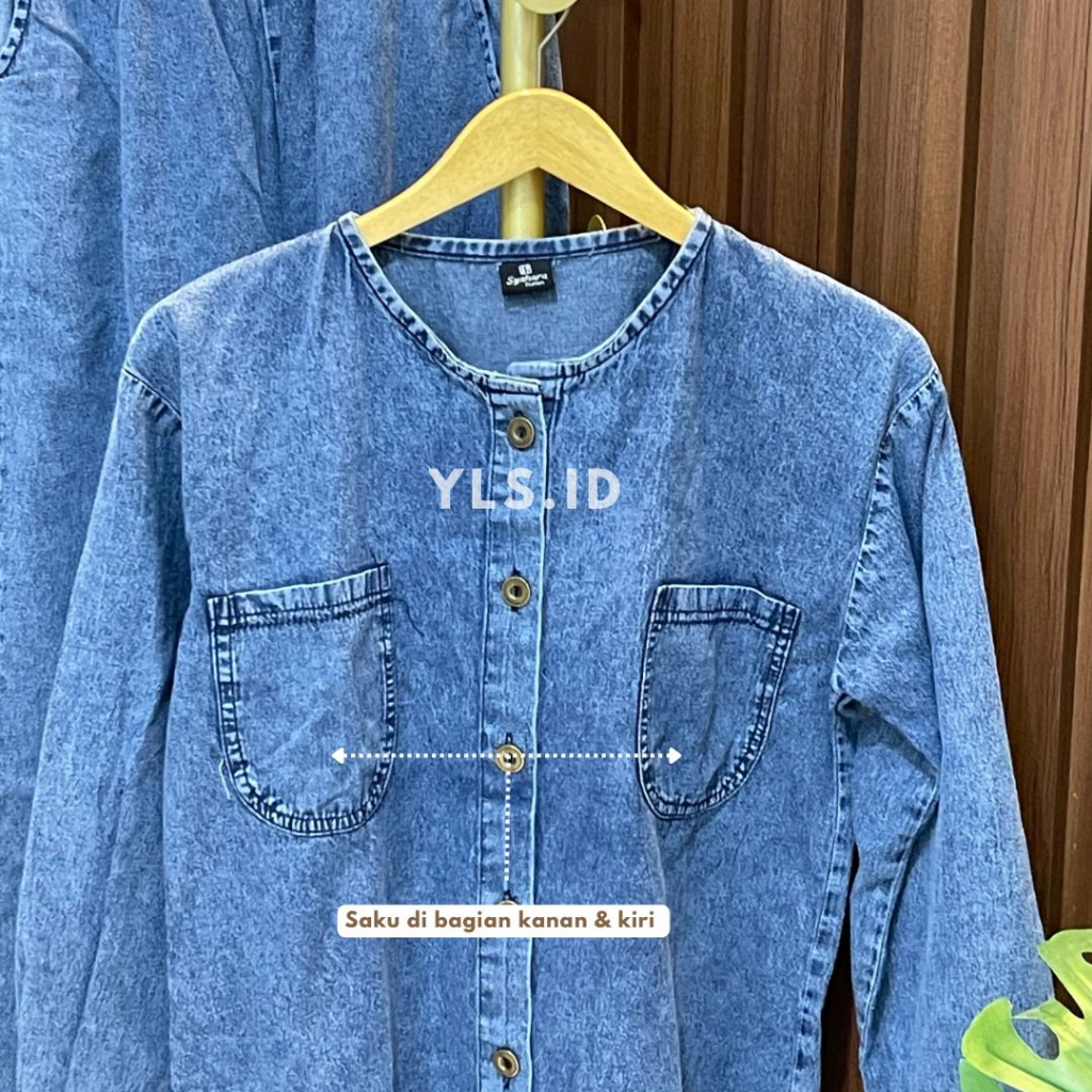 Jual YLS - SETELAN KEMEJA JEANS MELISA | Shopee Indonesia