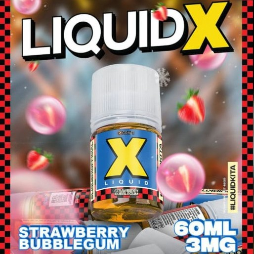 Jual Liquid X Strawberry Bubblegum 60ML by Rcraft x tipe-X | Shopee ...